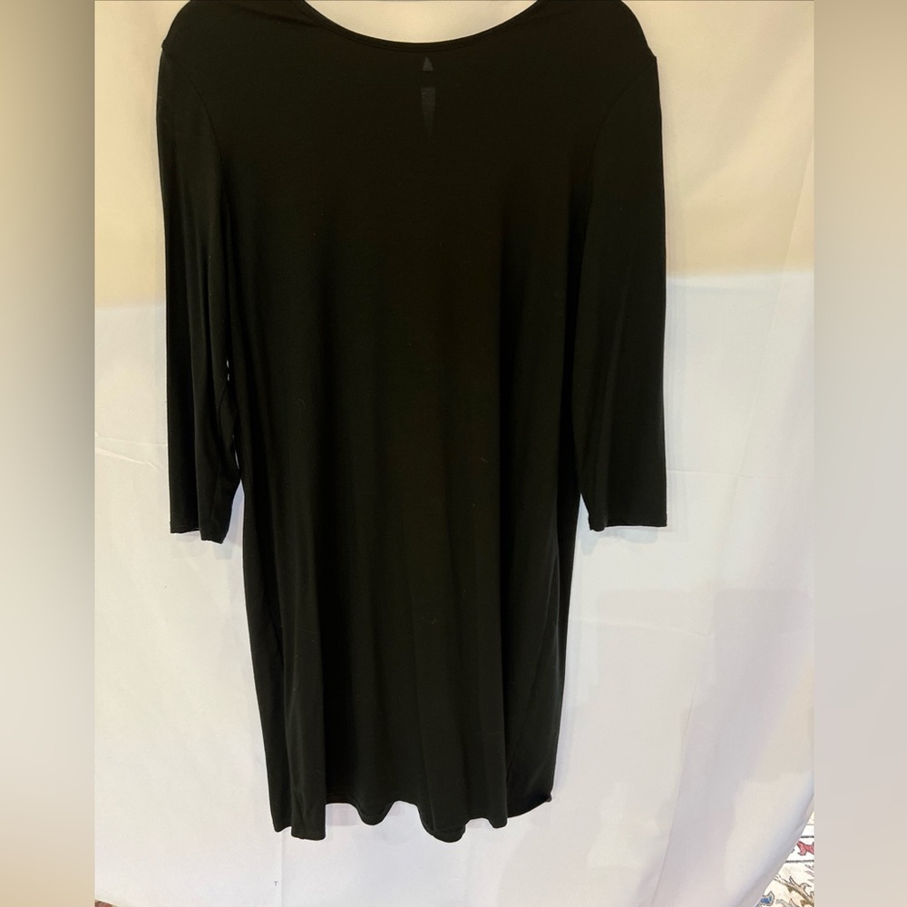J Jill Relaxed Fit Black Long Sleeve Jersey Dress